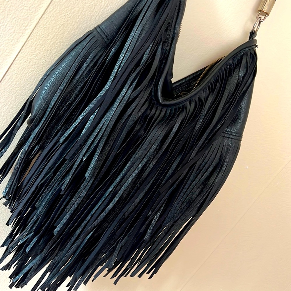 Black fringe purse